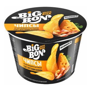 Чипсы Сыр с хрустящим беконом BigBon (чашка) 70гр