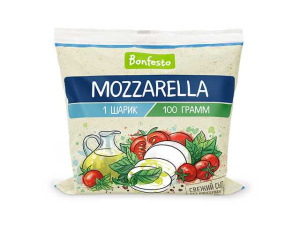 Сыр мягкий Моцарелла 45% 100г (1 шарик) (Bonfesto)