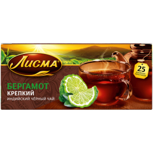 Чай Лисма Крепкий Бергамот черный 25*37,5г