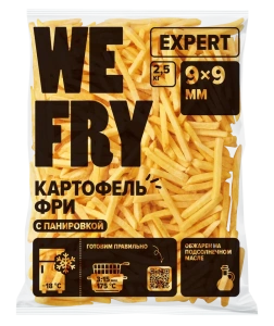 Картофель фри We Fry в панировке 9*9мм 2,5кг Expert (1/5)