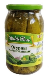 Огурцы маринованные 840г ст/б Валдибен