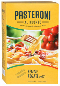 Макароны PASTERONI Перья рифл. №129, 450г Саоми