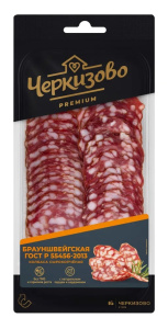 Колбаса сыро-копчёная Брауншвейгская ГОСТ нар. 85гр 1/12