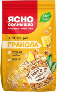 Гранола хруст. С Манго ананасом кешью Ясно солнышко 250гр 1/6