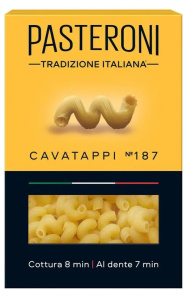 Макароны PASTERONI Рожки Витые №187, 400г Саоми