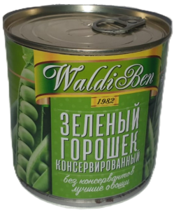 Зеленый горошек консервированный 410г ж/б Валдибен