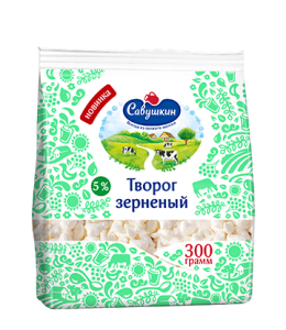 Творог зерненый 5% 300г пакет