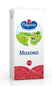 Молоко 3,1% 1л Савушкин