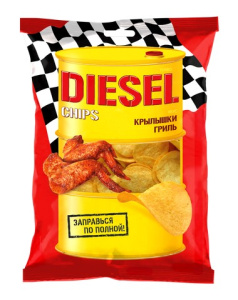 TurboDiesel со вкусом куриных крылышек 75г.чипсы картофельные