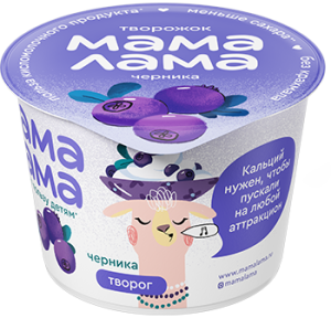 Мама Лама творог с черникой 3,8% 100г