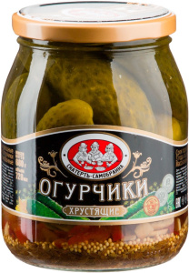 Огурчики Скатерть-Самобранка марин. хрустящие с/б 720мл 1/8
