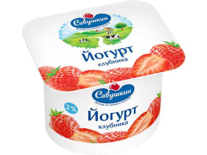 Йогурт Клубника 2,0% п/ст 120г Савушкин(12/1)