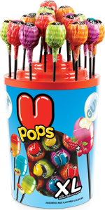 Карамель на палочке U POPS XL (60шт*26г )