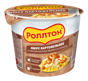 Пюре Роллтон 40г.жаренные лисички со сметаной
