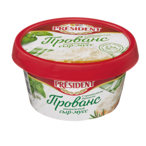 Сыр творожный с прованскими травами ПРОВАНС 60% 120г.Президент(8/1)