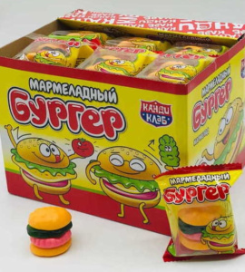 Мармелад жевательный "Мармеладный Hamburger" 18г*12бл*36шт