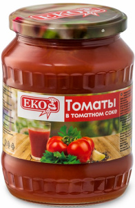 Томаты в томатном соке 680 гр Еко (12/1)