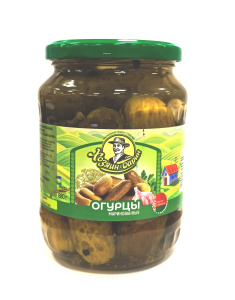 Огурцы маринован. классич.пастер. (уксус)  Хозяин-Барин 680гр стекло (1/8)