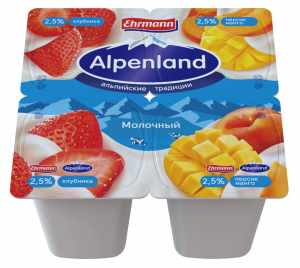 Альпенланд фрук.Клубника/Персик-Манго 2,5% 4*95г(24/4)