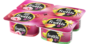 Йогурт FRUTTIS Супер Экстра.Вишн.Пломбир/ГрушаВаниль 8% 4*115г(16/4)