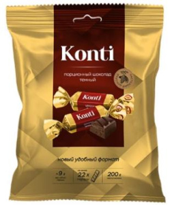 Шоколад темный "КОНТИ" фас. 200гр (1/10)