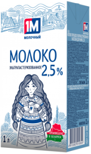 Молоко ультрапаст. 1М Молочный 2,5 % тетрабрик 1л (без кр) 1/12