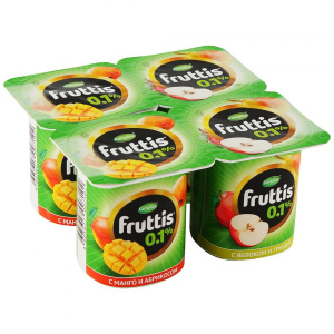 Йогурт FRUTTIS абрик-манго/ябл.-груша 0,1% 4*110г