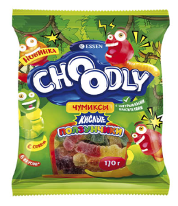 Мармелад жевательный Choodly Кислые ползунчики 170гр пакет 1/12