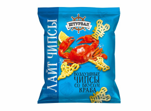 Снеки Овал со вкусом краба 65г CHIPS Lite (1/12)