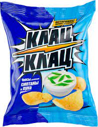 Чипсы Клац-Клац  со вкусом сметаны и лука 80 гр (1/18)