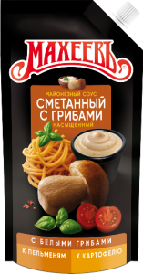 Майонезный соус Махеев "Сметанный с грибами" 50,5% 200г д/п