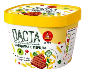Паста Товарищ Ван Говядина с чёрным перцем 116,5гр 1/12