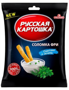 Снеки хрустящие "Соломка Фри" (Сметана/Зелень 100г*13шт)