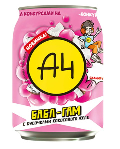 А4 Напиток н/газ Бабл Гам  с кусочками кокос. желе 0,24 л