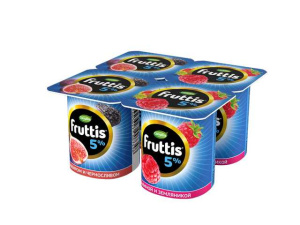Йогурт FRUTTIS Слив.Лаком.малин-землян/инжир-чернослив 5% 4*115г