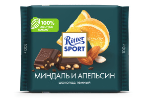Шоколад горький Миндаль и Апельсин 100гр Риттер Спорт