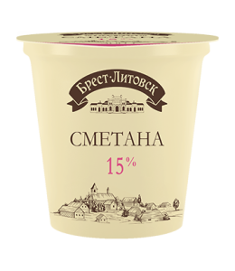 Сметана Брест-Литовск 15% 300г Савушкин пс/с (1/12)