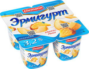 Эрмигурт молочный Ананас-Дыня 3,2% 4*100г(24/4)