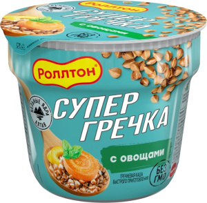 Каша гречневая с овощами Супер гречка Роллтон 45гр стакан