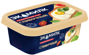 Сыр плавленый Сливочный Экомилк 55% 180гр 1/12