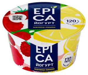EPICA Йогурт с малиной и лимоном 4,8% 130г(12/1)