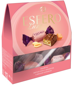 Конфеты "ESFERO Luxe"Мягкая нуга с арахисом в мягкой карамели 112г Конти