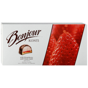 Десерт "Bonjour  souffle"  вкус клубники со сливками 232г (9шт)