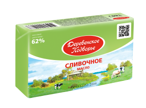 Масло сливочное несол. Деревенское подворье 62% 160г Экомилк 1/13