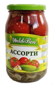 Ассорти овощное 860г ст/б Валдибен