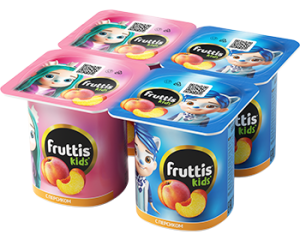 Йогурт FRUTTIS Kids персик 2,5% 4*110г (24/1) НОВЫЙ
