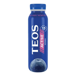 Йогурт ТЕОС Актив 1,8% Черника ПЭТ 260гр (1/6)