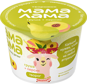 Мама Лама творог с персиком и грушей 3,8% 100г
