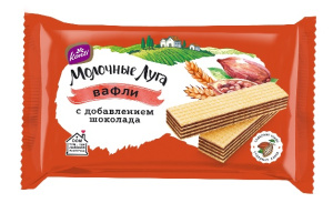 Вафли "Молочные луга" с добавлением шоколада фас. 200г (24шт)