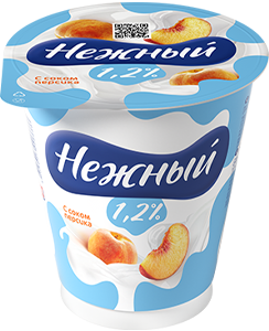 Йогурт "Нежный" с соком персика 1,2% 320г стак.(12/1)